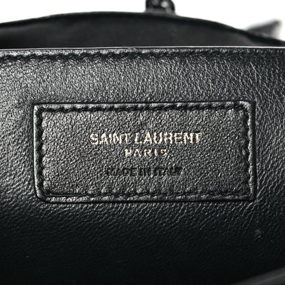 Saint Laurent Pebbled Lambskin Chevron Monogram Small Nolita Black 6 of 9