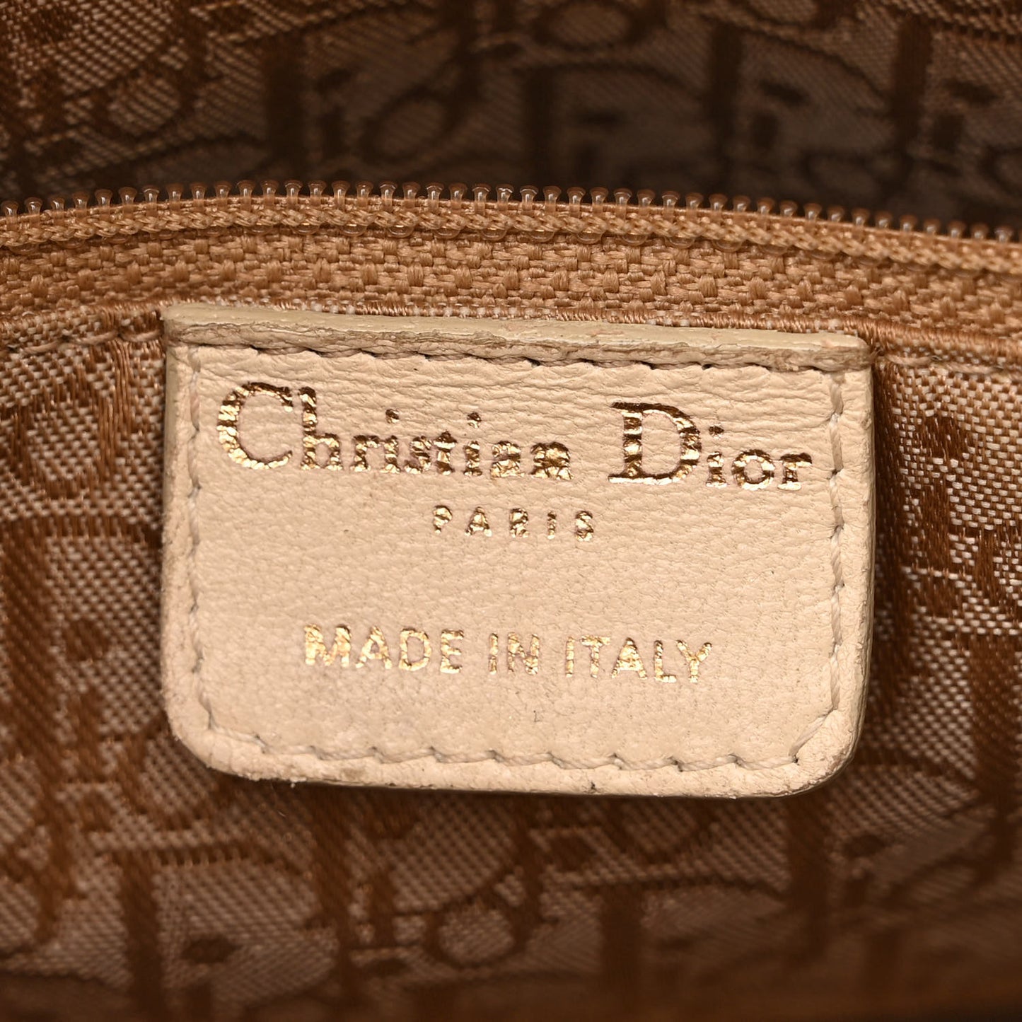 Lambskin Cannage Medium Lady Dior Beige