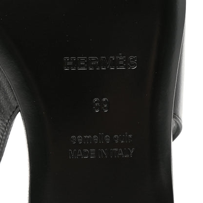 Hermes Goatskin Innocente Slingback Mules 39 Black 6 of 9