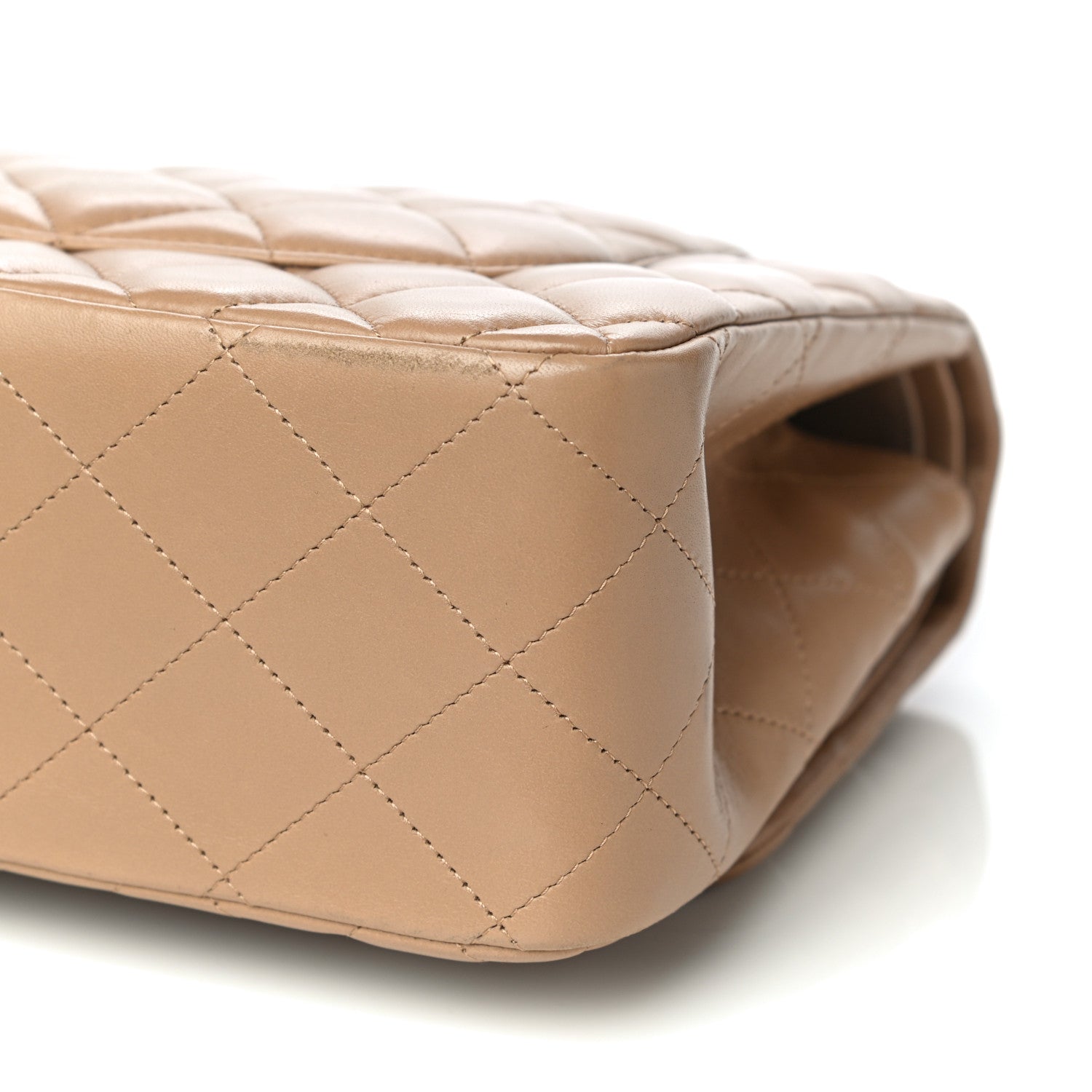 Chanel Lambskin Quilted Jumbo Double Flap Dark Beige 11 of 31