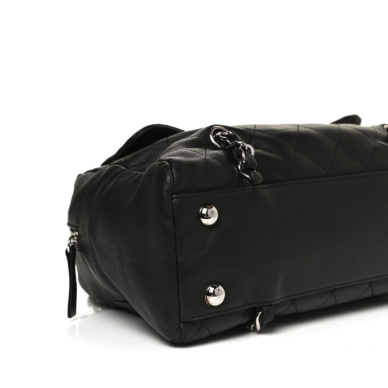 Chanel Lambskin Quilted Medium Chain Around Tote Black 8 of 9