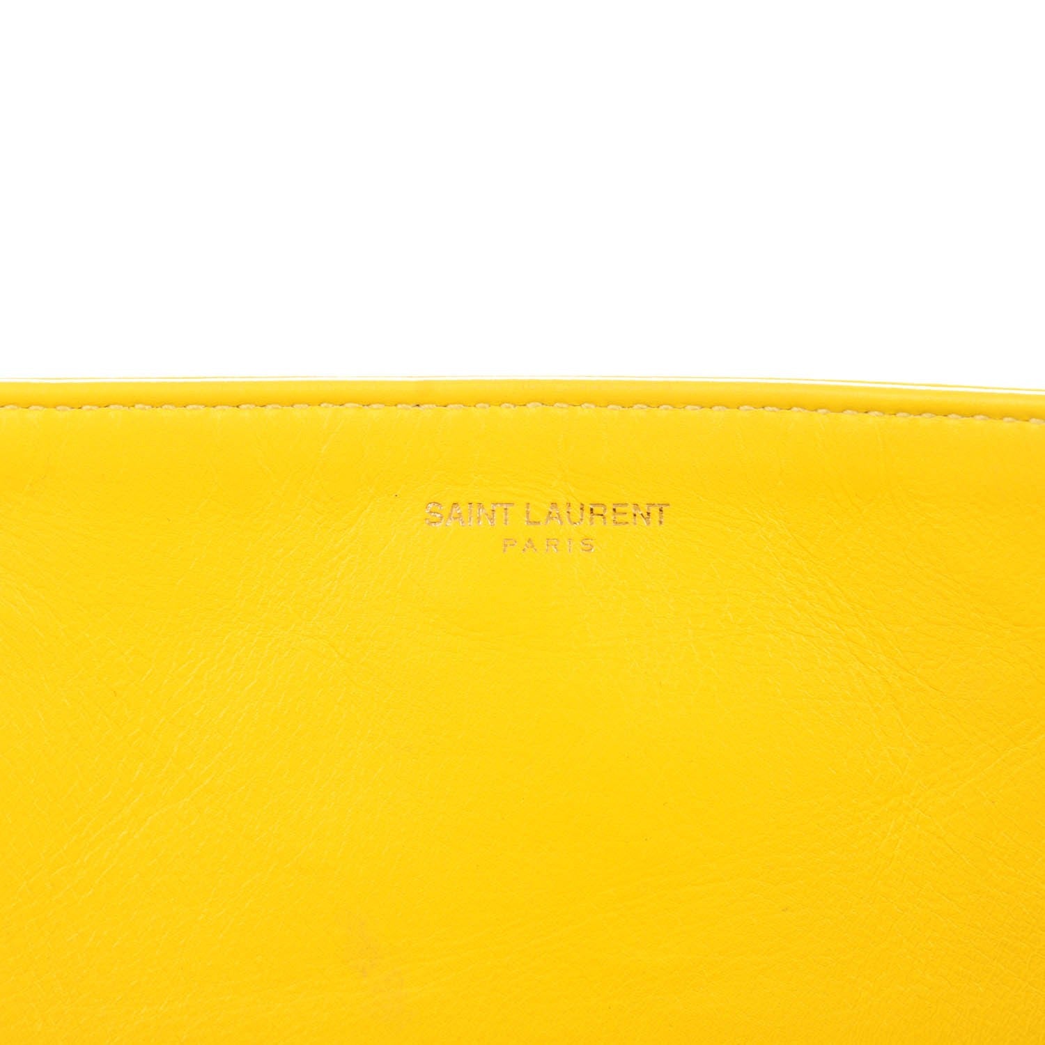 Saint Laurent Calfskin Canvas Reversible East West Shopper Tote Soleil 10 of 12