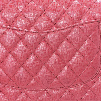 Chanel Caviar Quilted Medium Double Flap Dark Pink 10 of 10