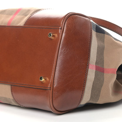 Burberry House Check Small Canterbury Tote Dark Tan 9 of 9