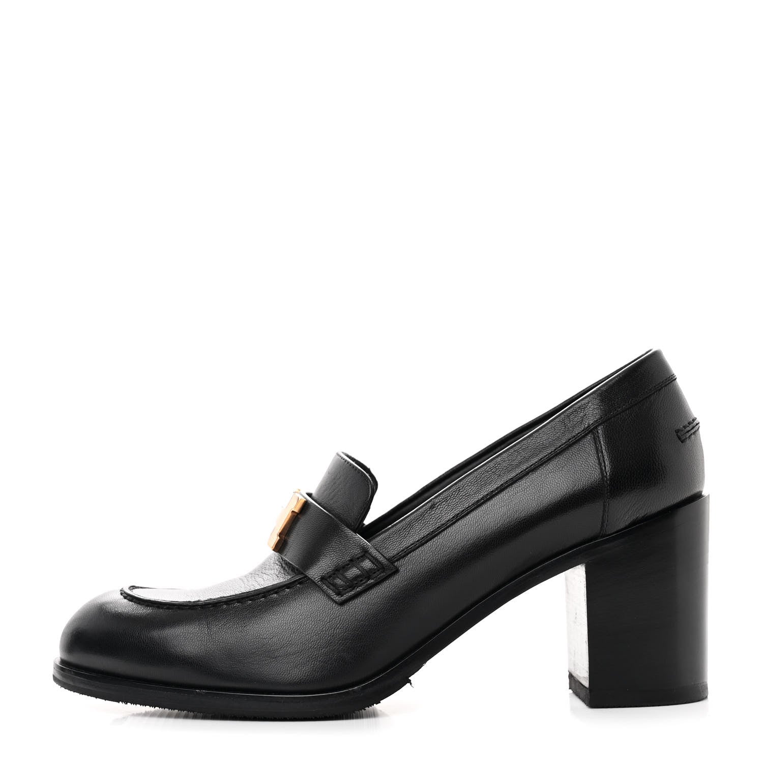 Hermes Goatskin Womens Dauphine 70 Moccasin Loafers 41 Black 1 of 9