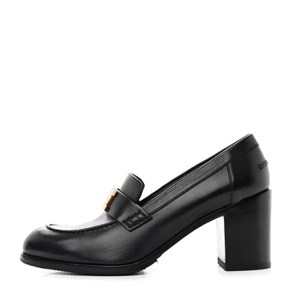 Hermes Goatskin Womens Dauphine 70 Moccasin Loafers 41 Black 1 of 9