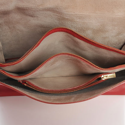 Celine Calfskin Blade Flap Bright Red 7 of 10