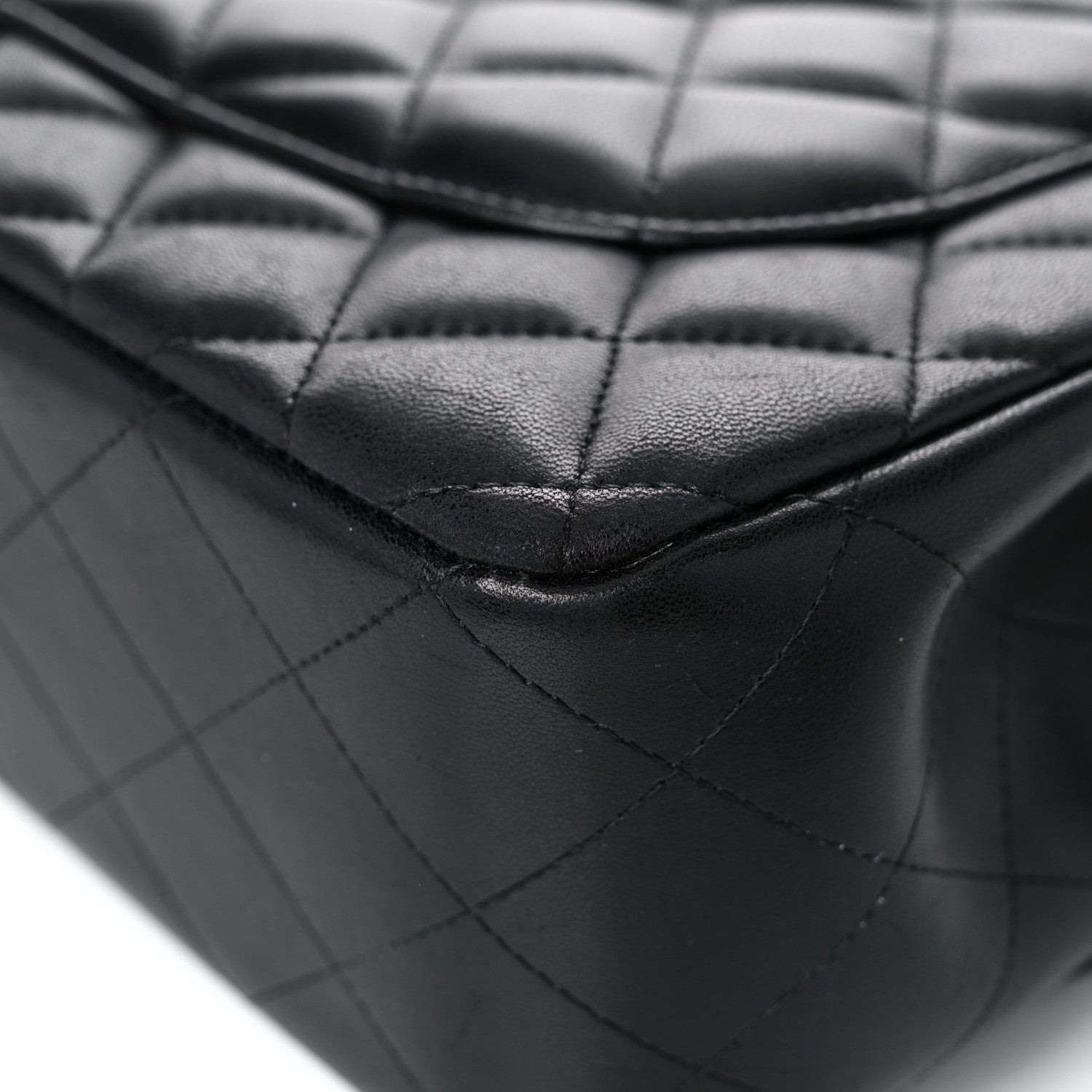 Chanel Lambskin Quilted Jumbo Double Flap Black 9 of 18