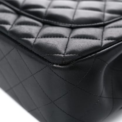 Chanel Lambskin Quilted Jumbo Double Flap Black 9 of 18