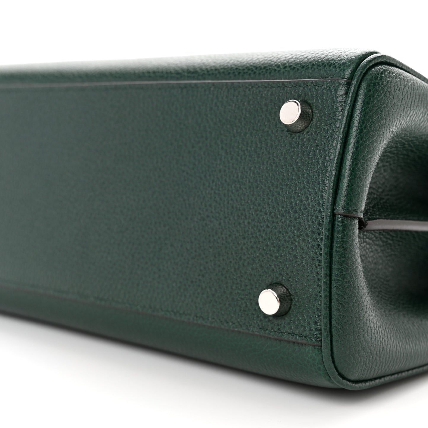 Grainy Calfskin Small Zumi Top Handle Bag Vintage Green