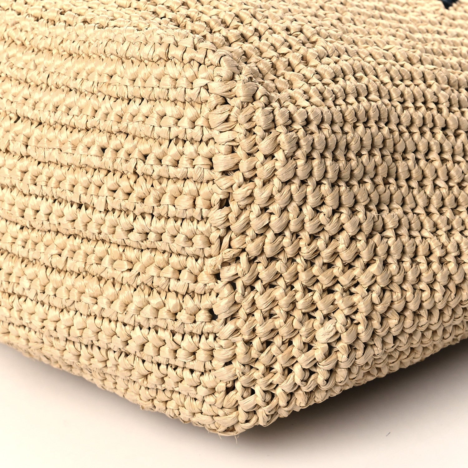 Prada Yarn Raffia Effect Crochet Embroidered Logo Tote Naturale 10 of 10