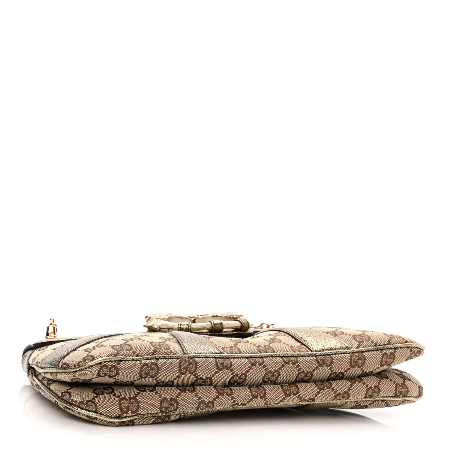 Gucci Monogram Tom Ford Jeweled Dragon Bag Gold 4 of 10