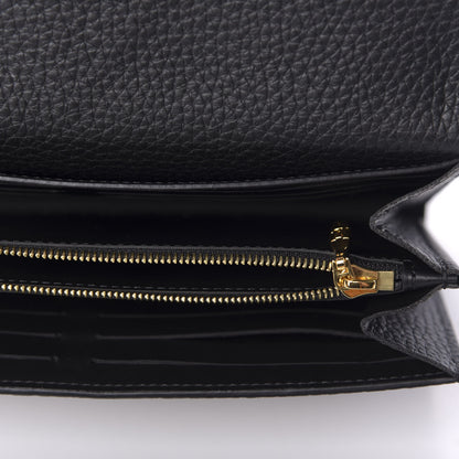 Louis Vuitton Taurillon Studded Fleur de Lys Capucines Wallet Black 5 of 8