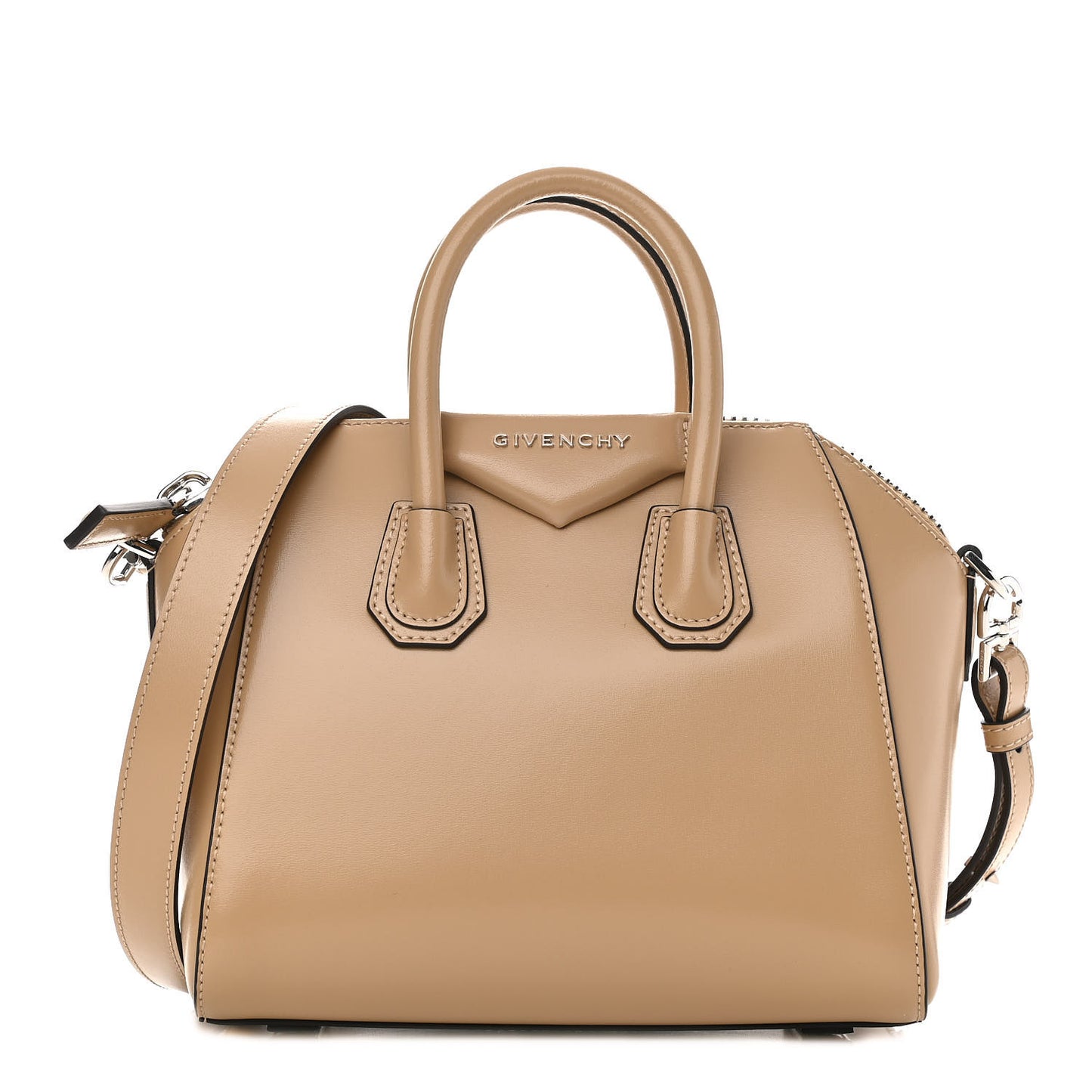Shiny Lord Calfskin Mini Antigona Beige
