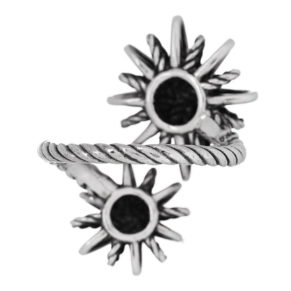 David Yurman Sterling Silver Diamond 28mm Open Starburst Ring 54 6.75 3 of 4