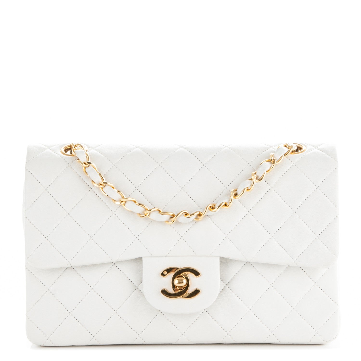 Chanel Lambskin Quilted Small Double Flap White 1 of 7