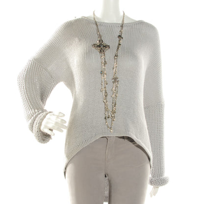 Chanel Swarovski Crystal Triple Strand CC Necklace Silver 2 of 9