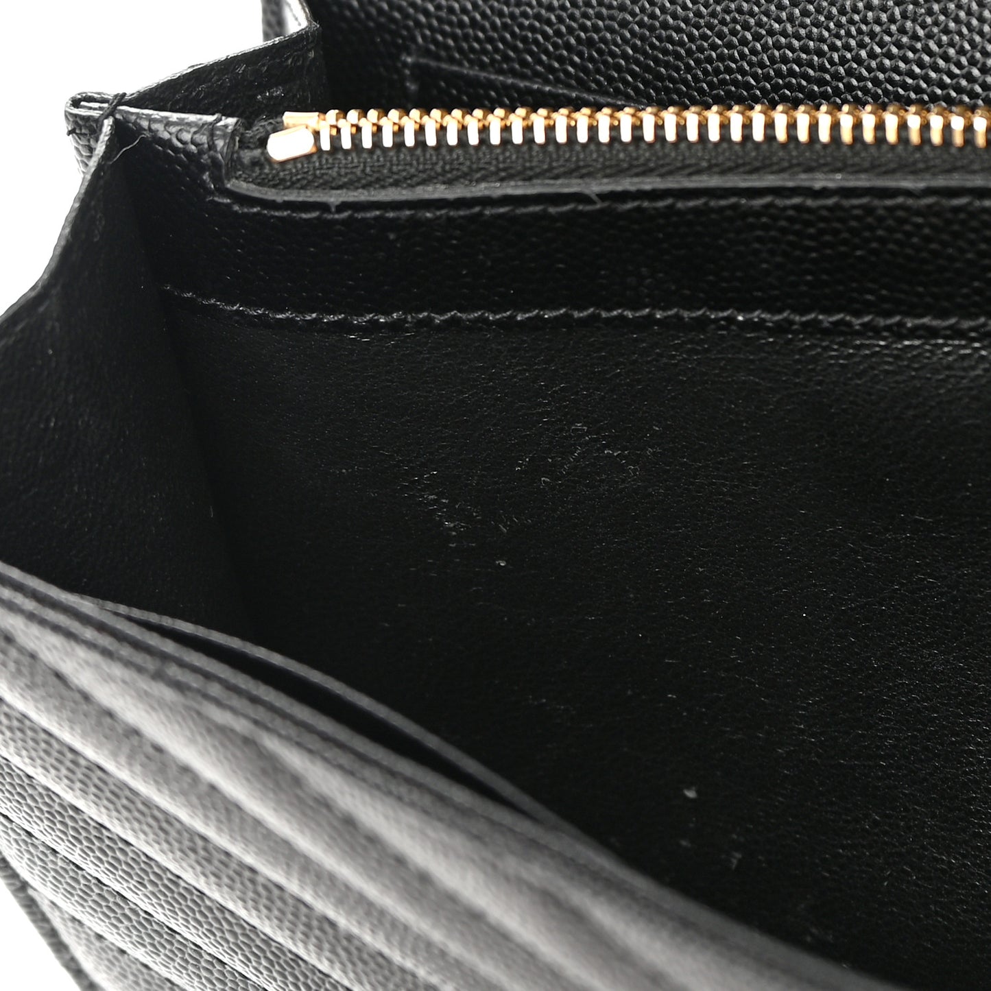 Grain De Poudre Matelasse Chevron Monogram Chain Wallet Black
