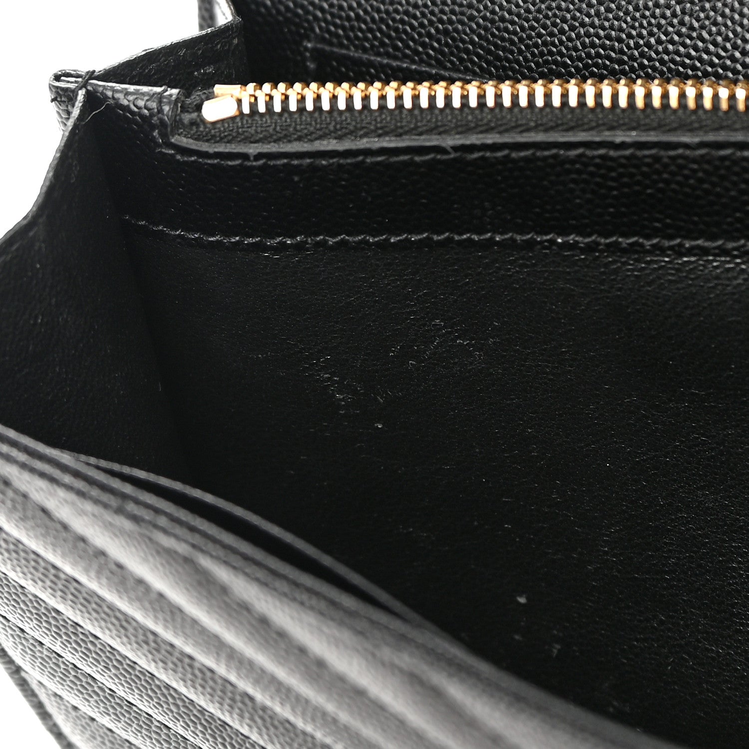 Saint Laurent Grain De Poudre Matelasse Chevron Monogram Chain Wallet Black 13 of 15