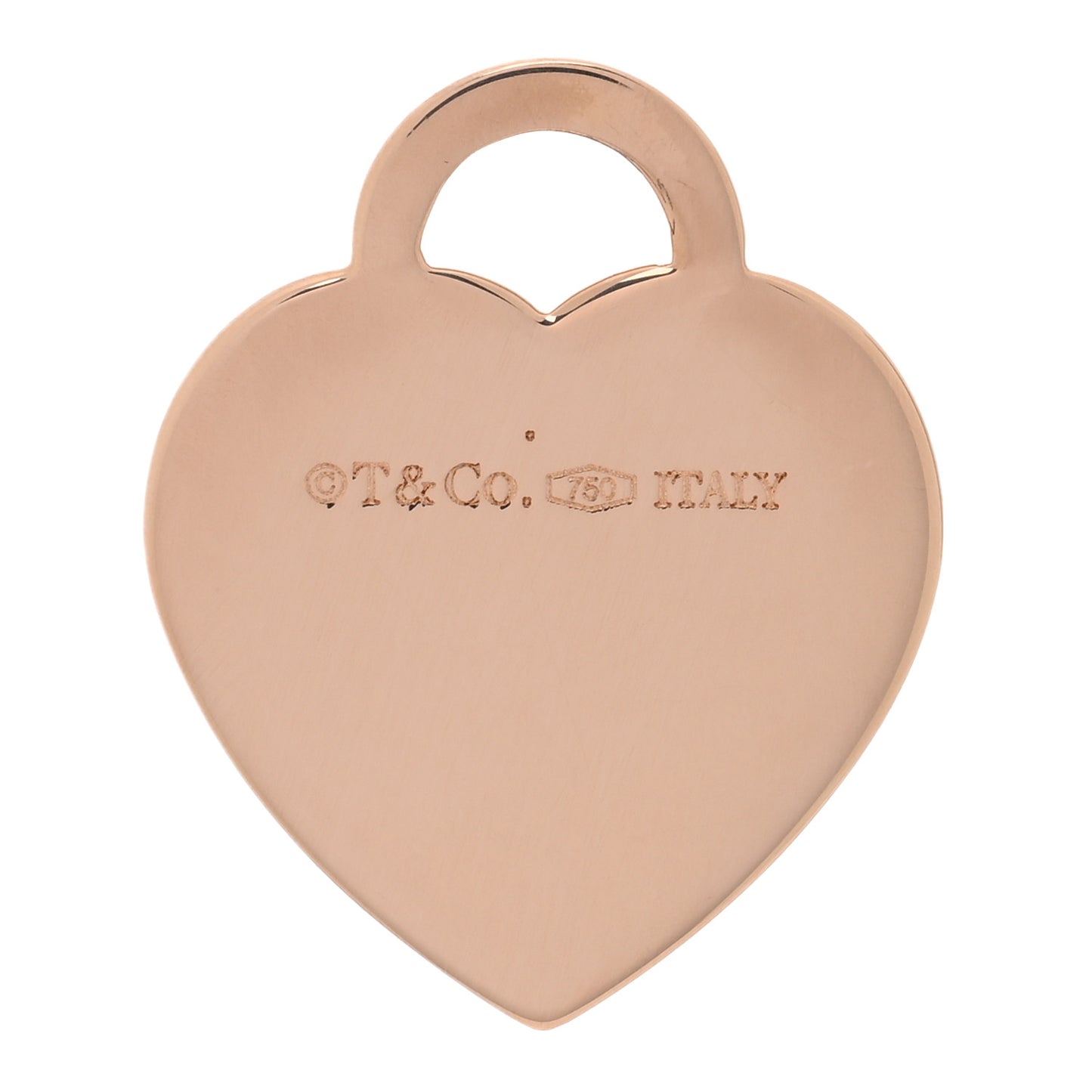 18K Rose Gold Diamond Tiffany Letter D Heart Tag Charm