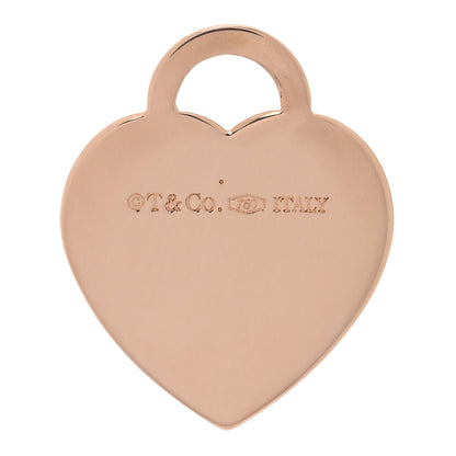 Tiffany 18K Rose Gold Diamond Tiffany Letter D Heart Tag Charm 3 of 4