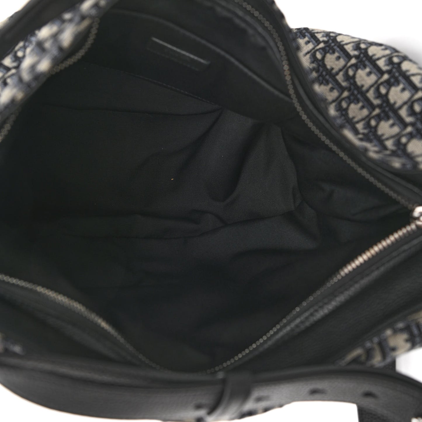 Oblique Soft Saddle Bag Beige Black