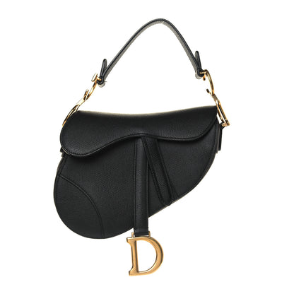 Christian Dior Grained Calfskin Mini Saddle Bag Black 2 of 15