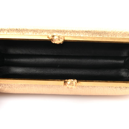 Alexander McQueen Nappa Metallic Twin Skull Box Clutch Gold 5 of 11