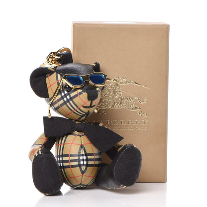 Burberry Calfskin Mini Check Thomas Charm Black Antique Yellow 4 of 4