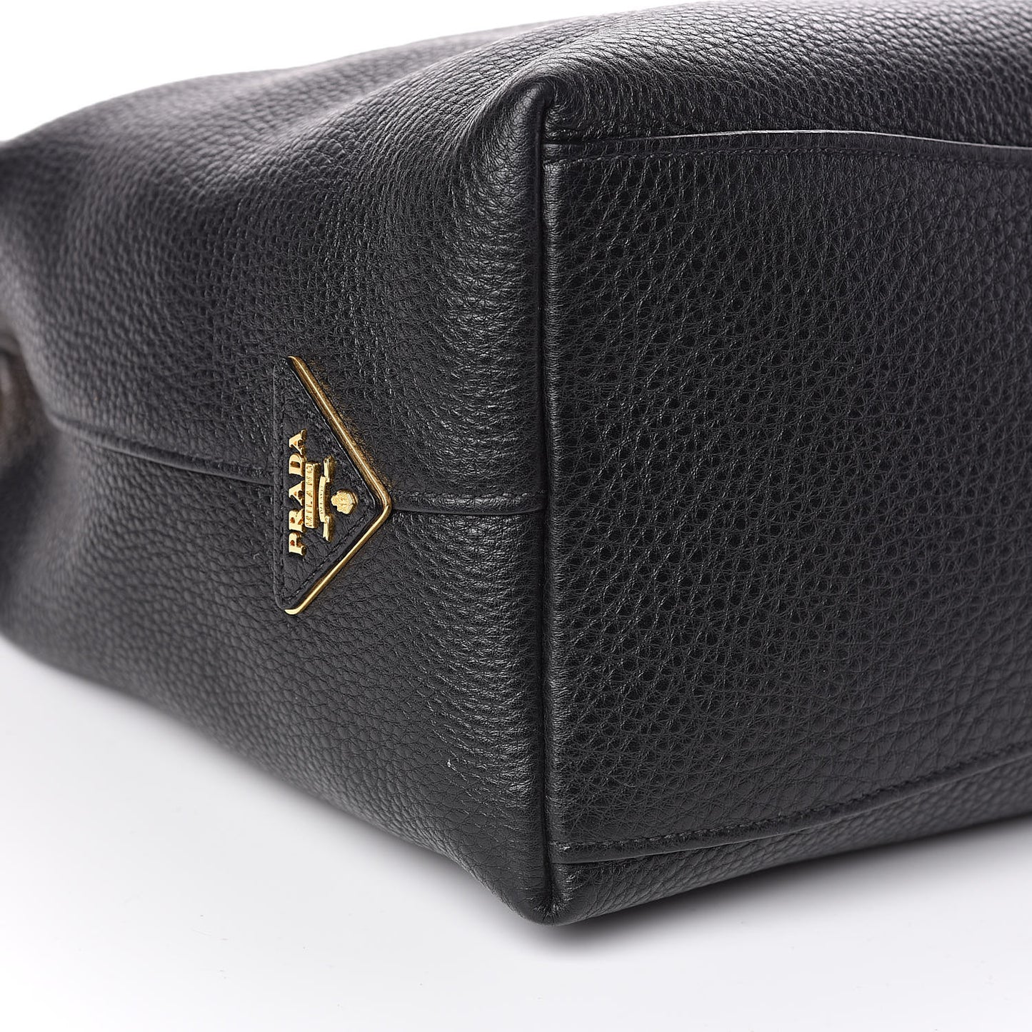 Vitello Phenix Embossed Logo Hobo Black