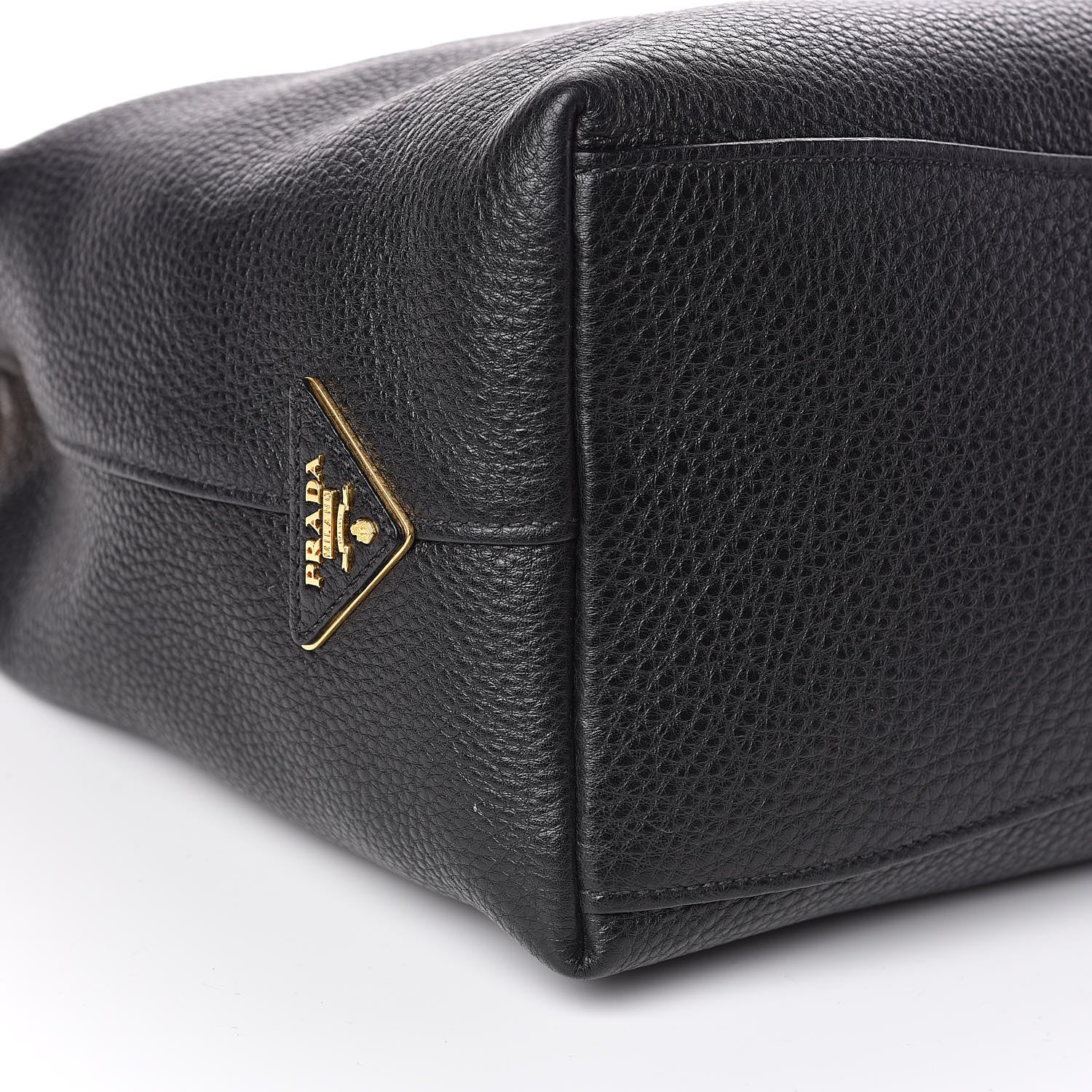 Prada Vitello Phenix Embossed Logo Hobo Black 8 of 10