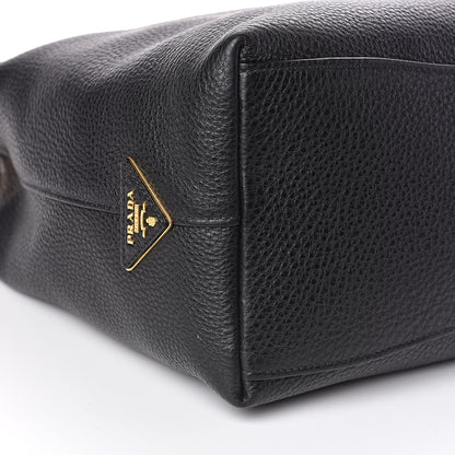 Prada Vitello Phenix Embossed Logo Hobo Black 8 of 10