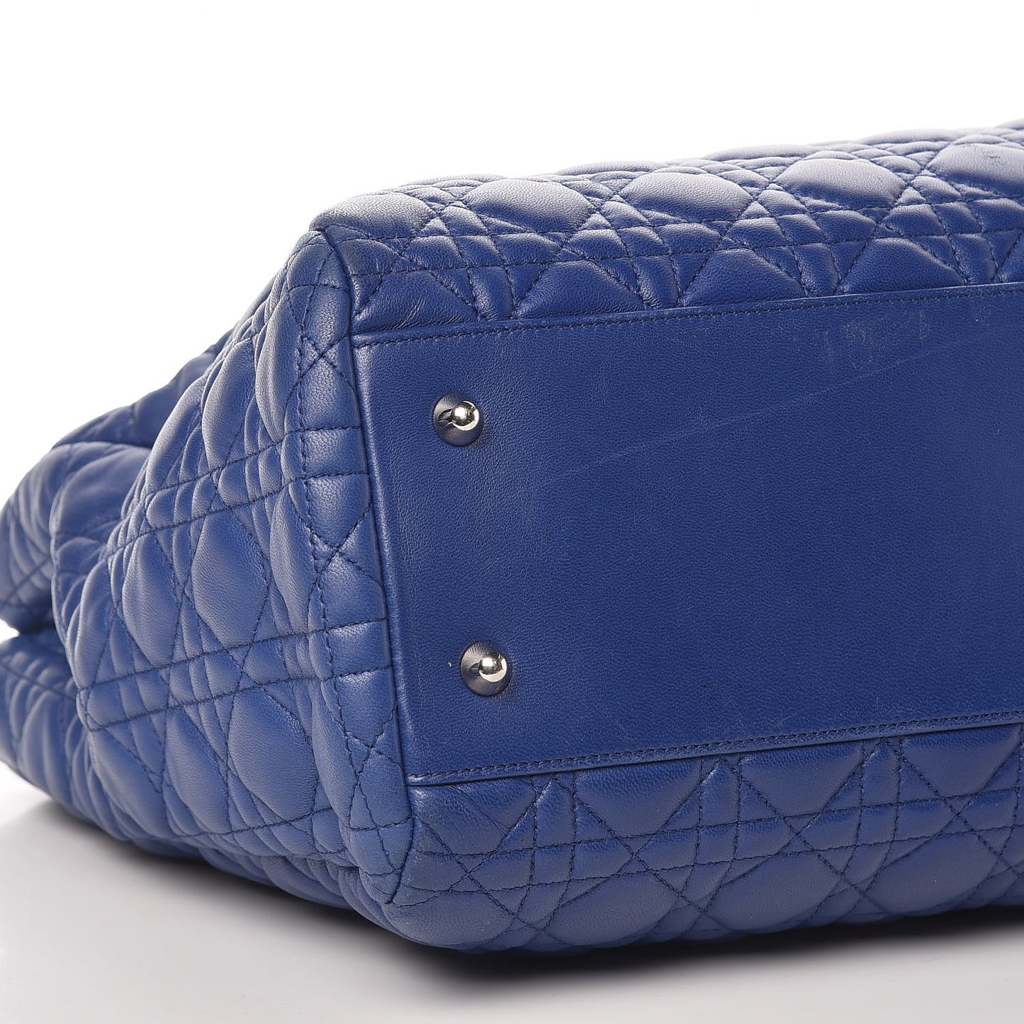 Lambskin Cannage Large Dior Soft Shopping Tote Blue