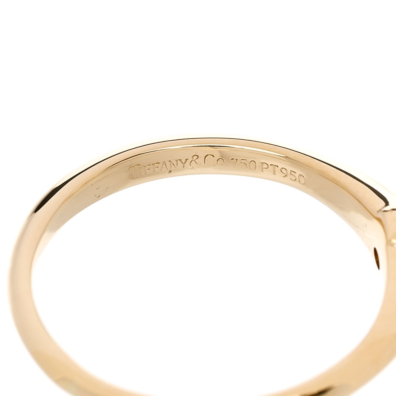 Tiffany 18K Yellow Gold Platinum Diamond .53ct Solitaire Engagement Ring 46 3.75 5 of 7