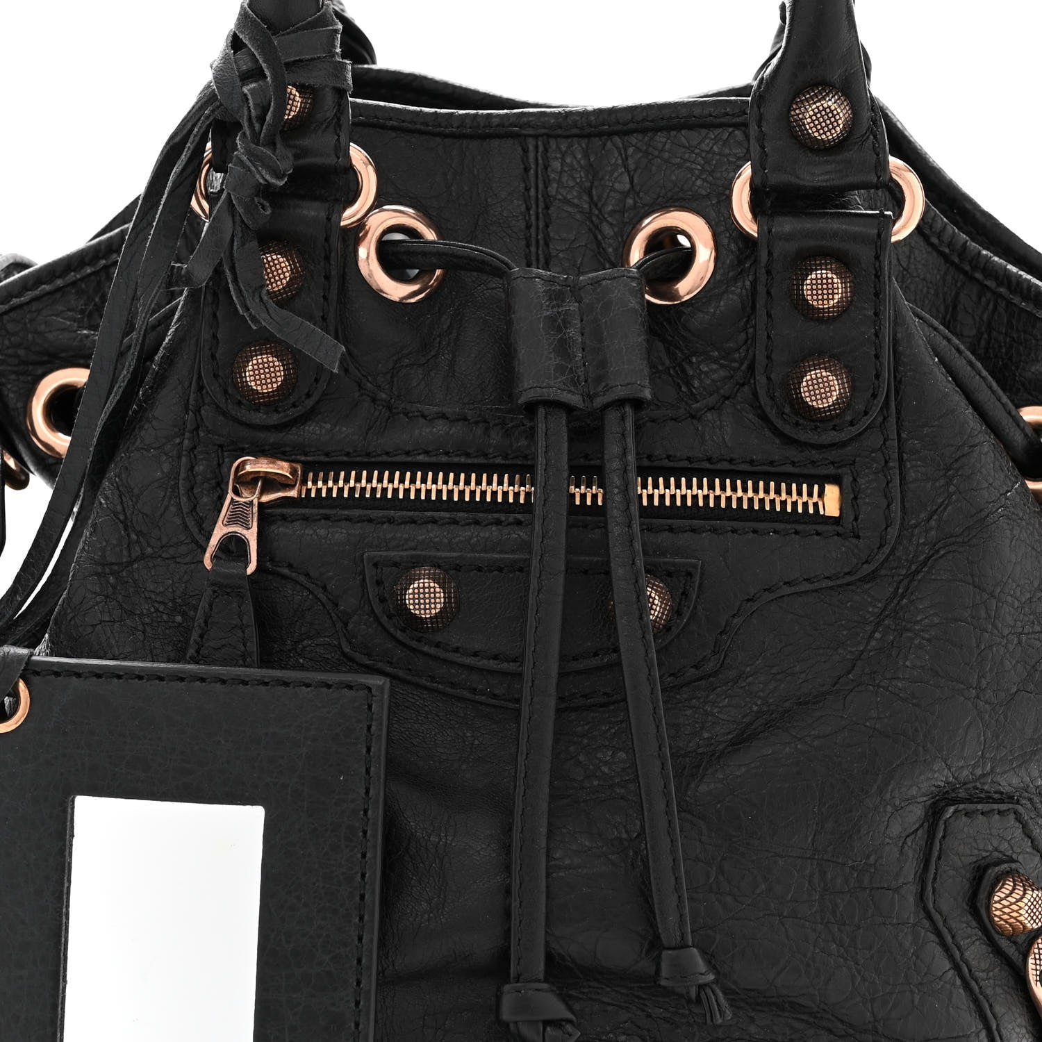 Balenciaga Agneau Giant 12 Rose Gold Hardware Mini Pompon Black 9 of 11