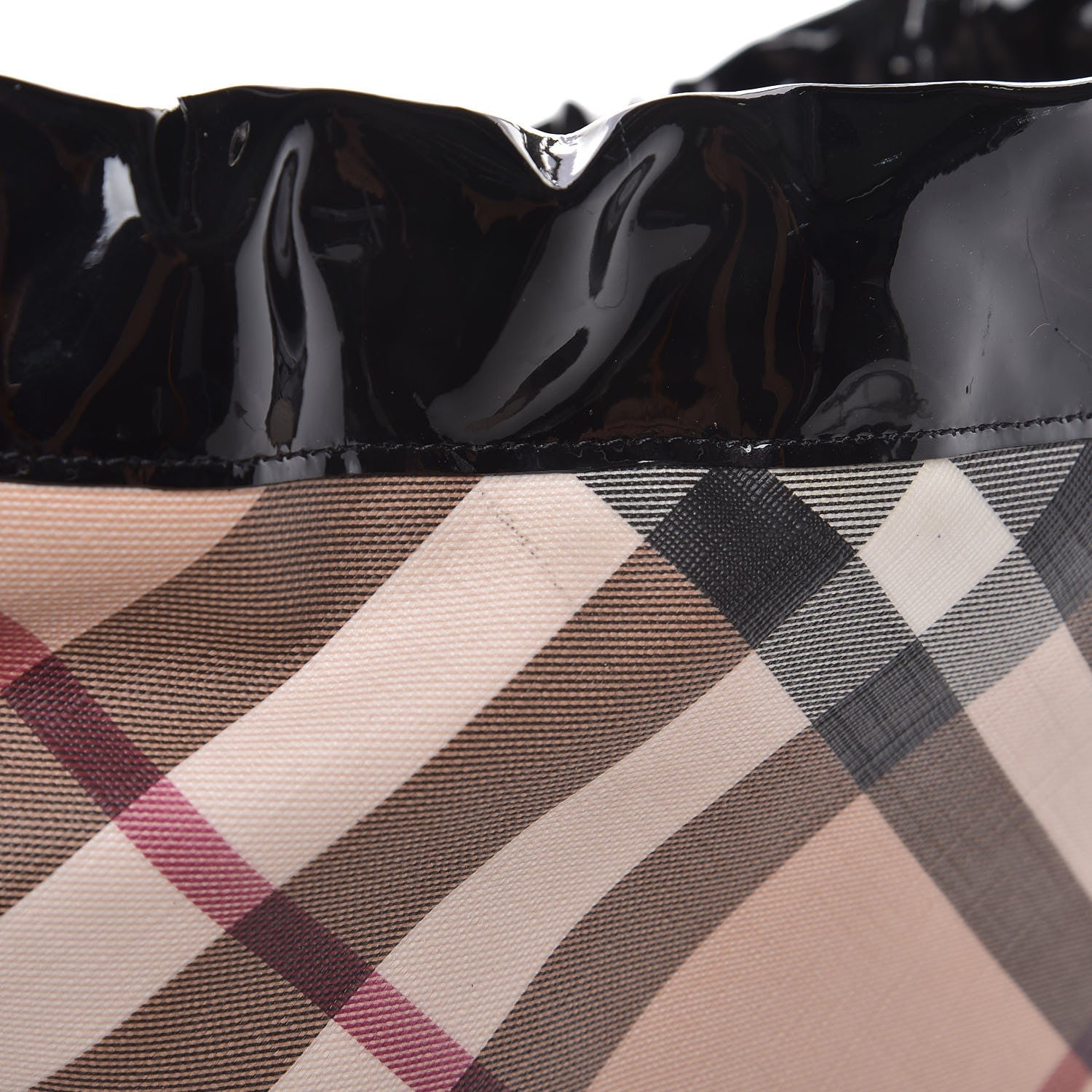 Burberry Patent Supernova Check Drawstring Hobo 11 of 13