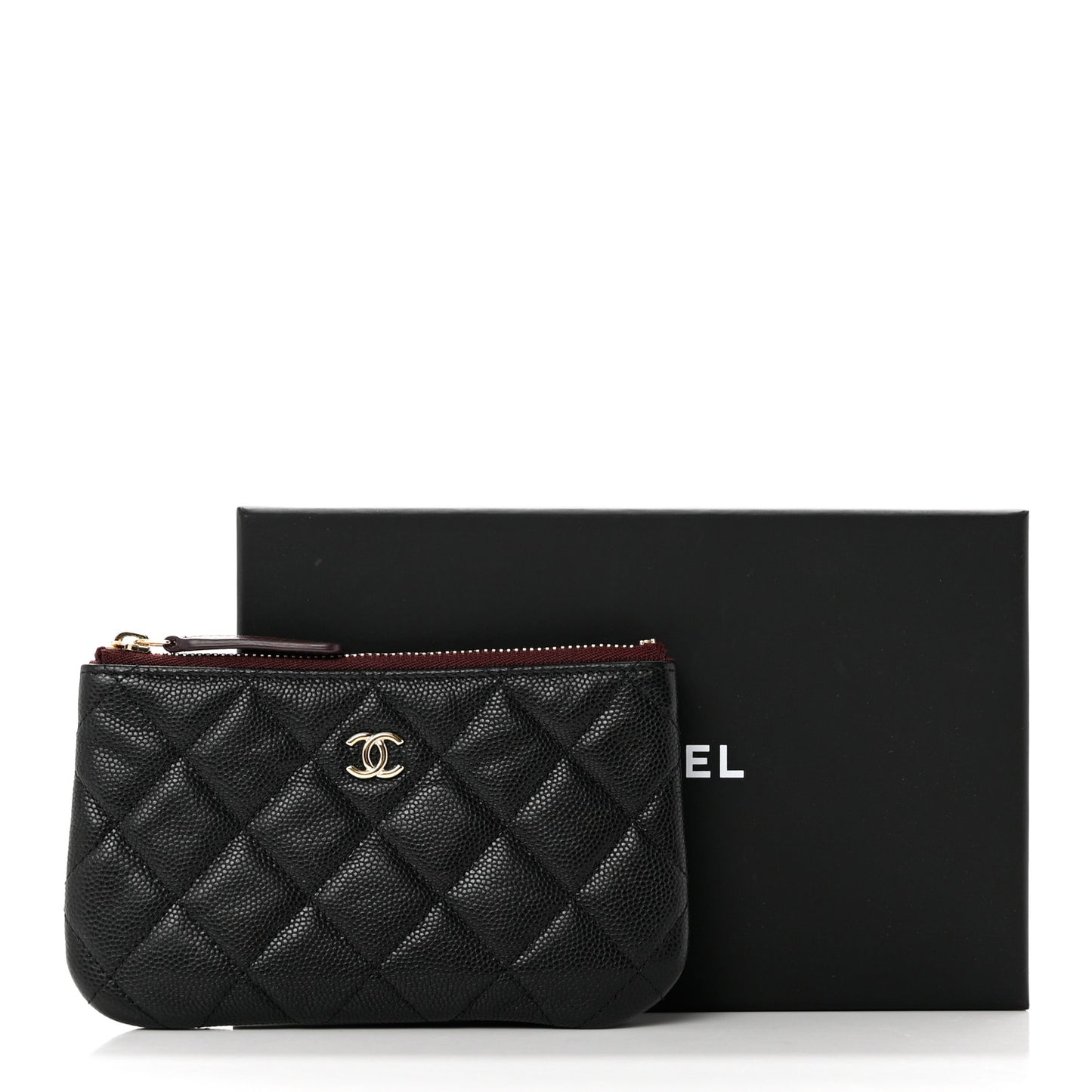 Caviar Quilted Small Cosmetic Case Black