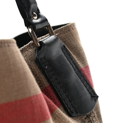Burberry Canvas Mega Check Medium Ashby Hobo Saddle Black 12 of 19