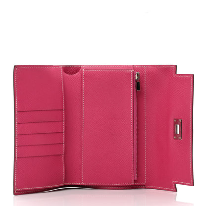 Hermes Epsom Medium Kelly Wallet Rose Tyrien 5 of 6