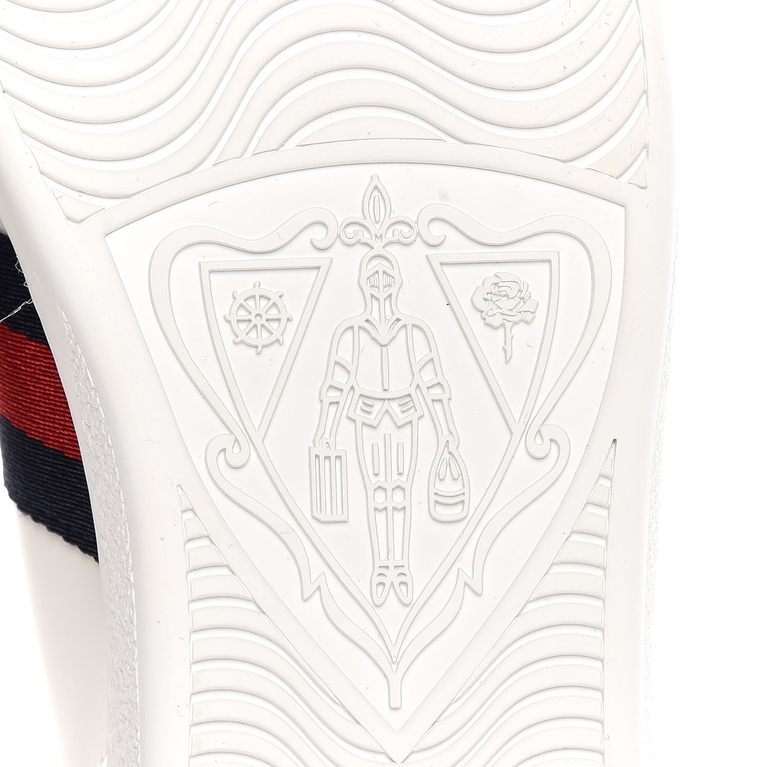 Gucci Calfskin Ayers Web Dagger Embroidered Ace Sneakers 37 White 6 of 11