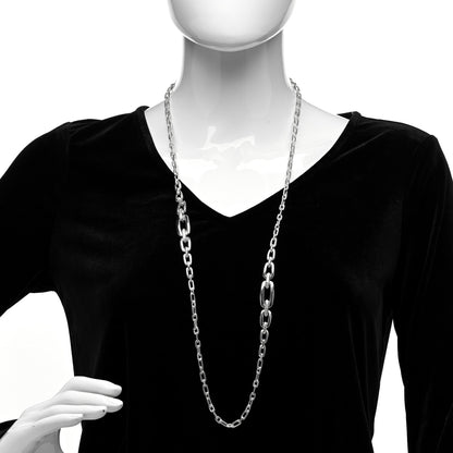 David Yurman Sterling Silver Diamond Wellesley Long Chain Link Necklace 2 of 5
