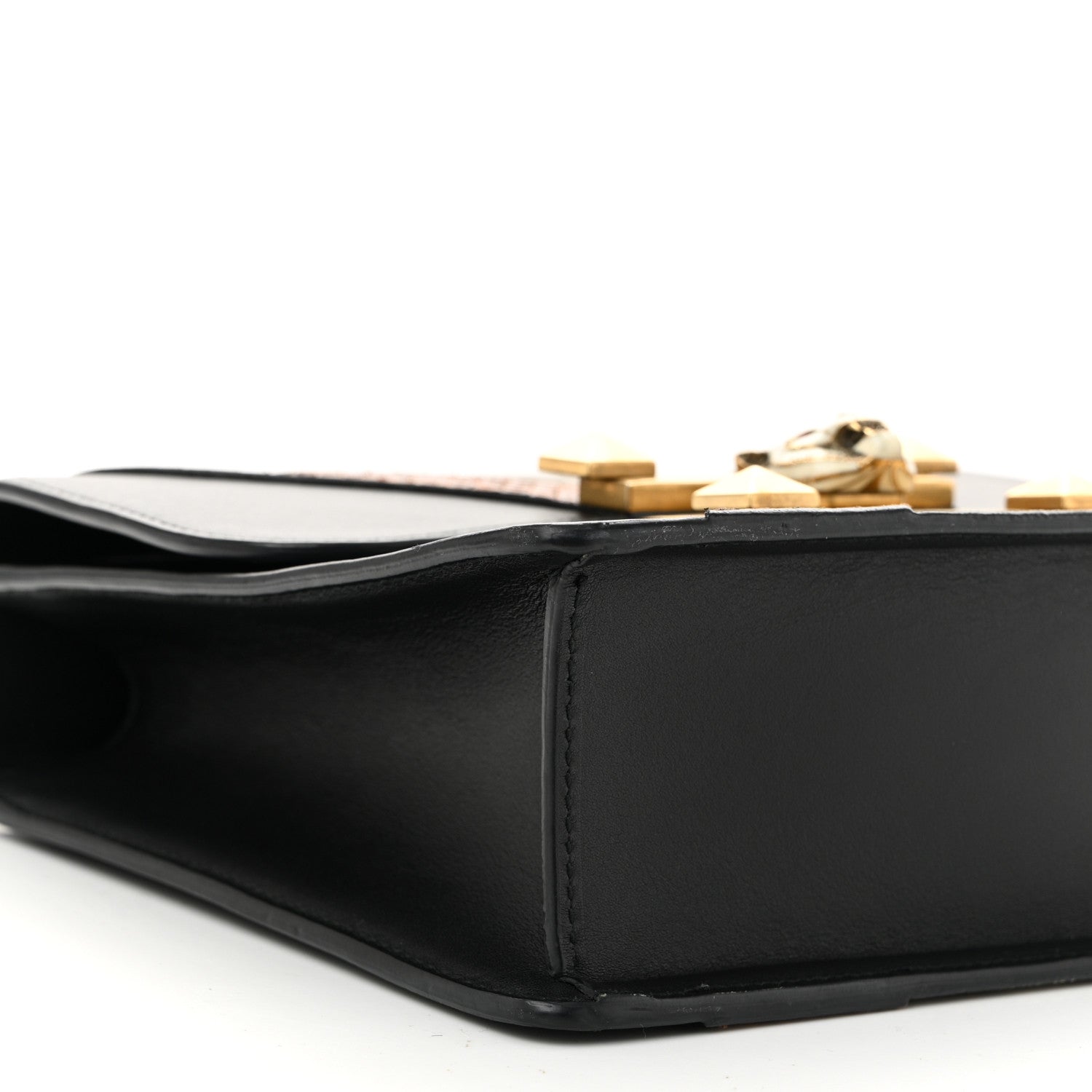 Gucci Nappa Elaphe GG Supreme Monogram Medium Osiride Shoulder Bag Black Bright Cuir Beige Ebony 9 of 10