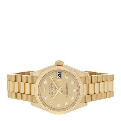 Rolex 18K Yellow Gold Diamond 31mm Oyster Perpetual Datejust President Watch Champagne 278278 2 of 5