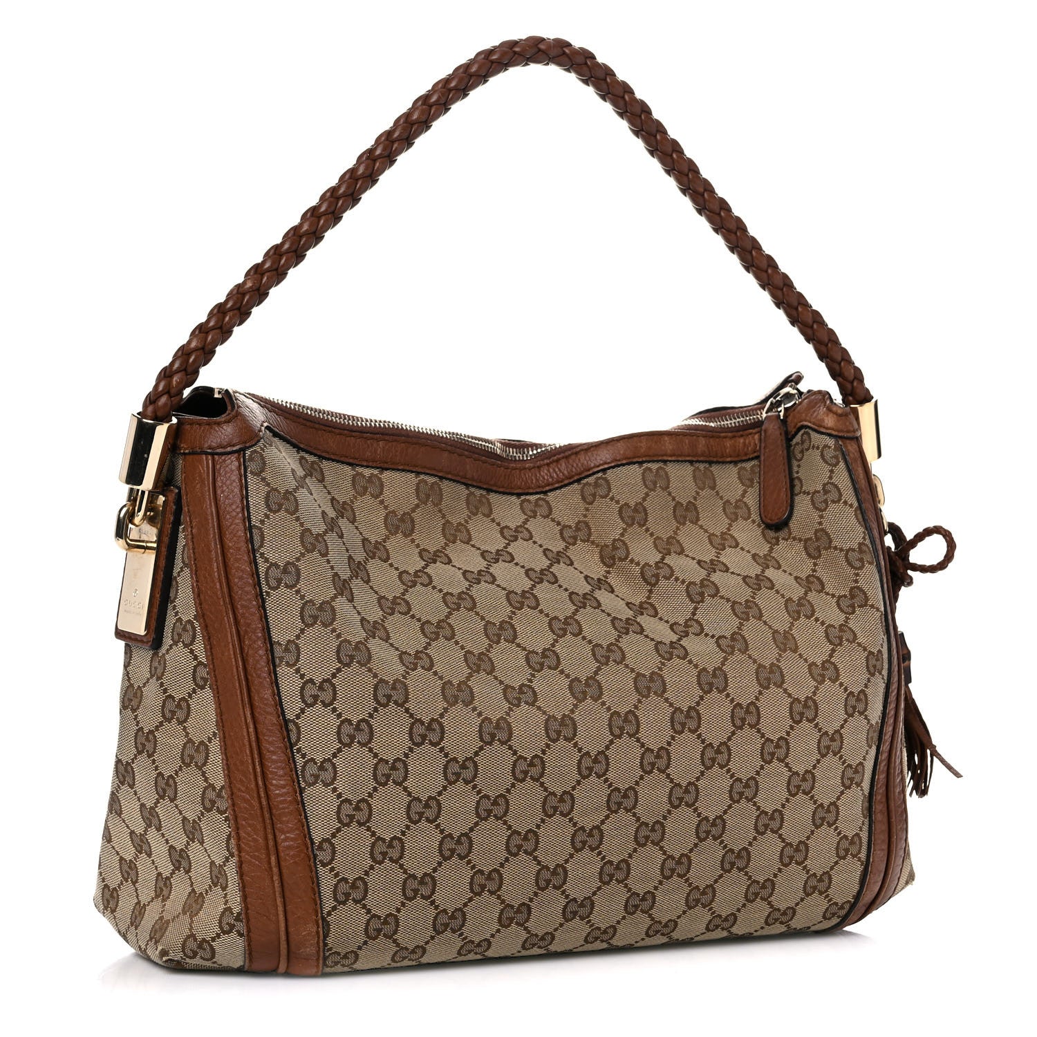Gucci Monogram Cellarius Calfskin Medium Bella Hobo Beige Ebony Cuir 3 of 36