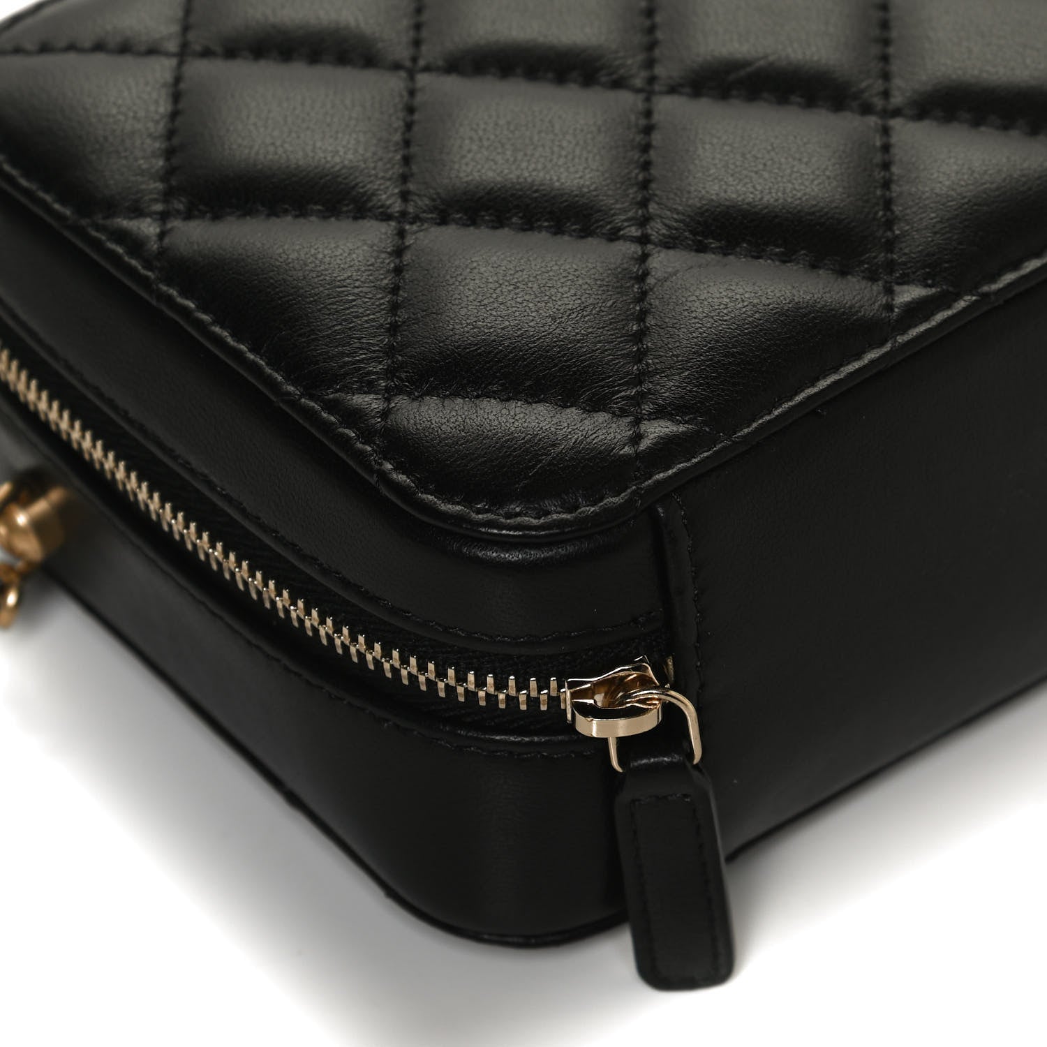Chanel Lambskin Quilted CC Pearl Crush Camera Case Black 12 of 13