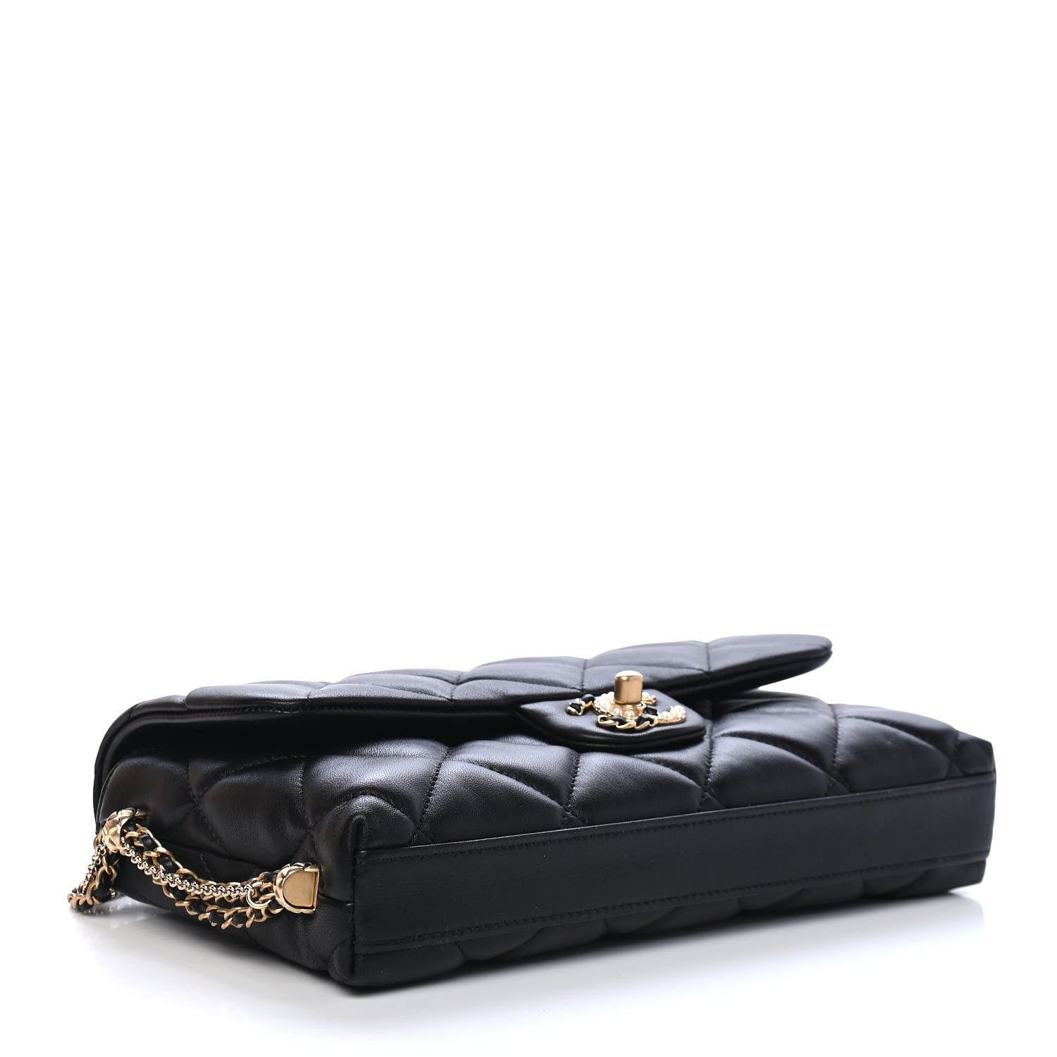 Chanel Lambskin Quilted Crush On Chains Flap Bag Black 4 of 9