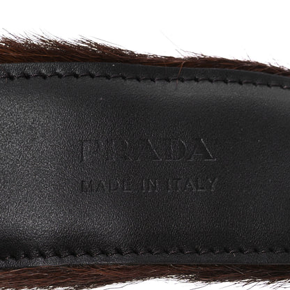 Prada Cavallino Calf Hair Belt 90 36 Cacao 5 of 8