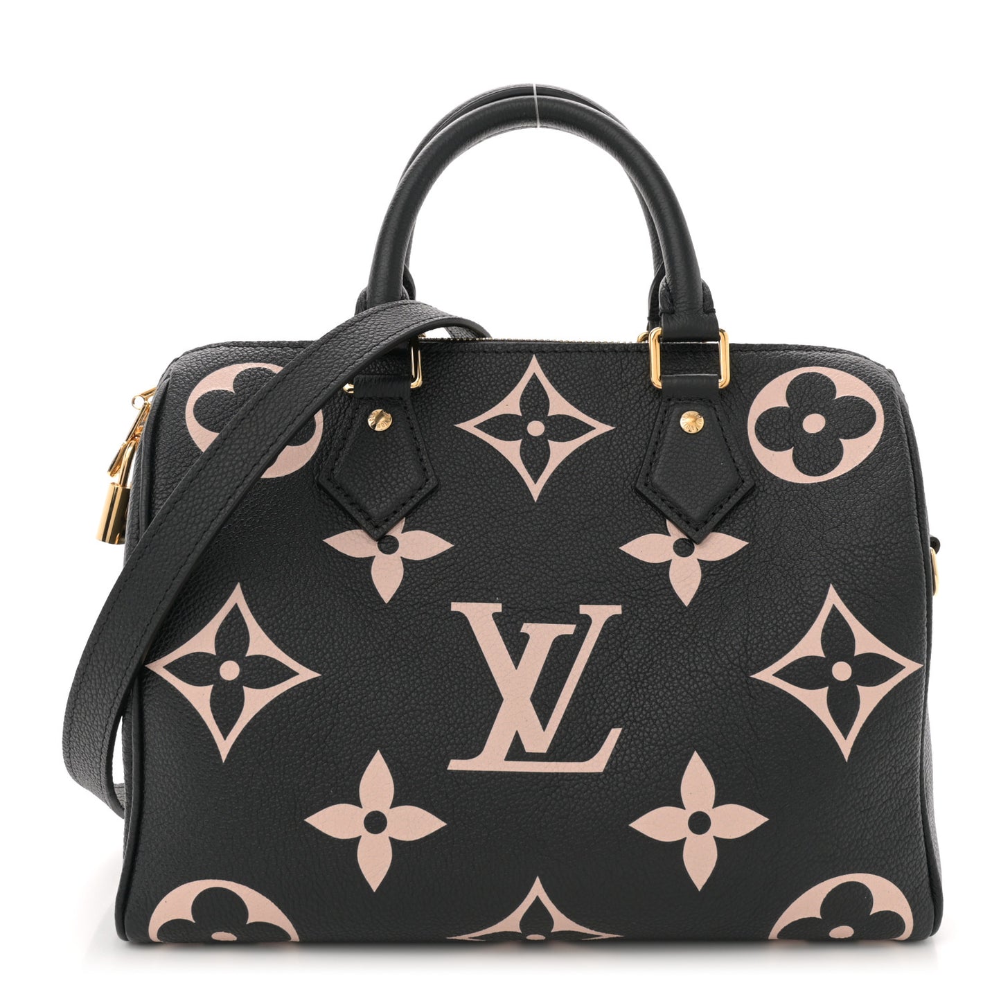 Empreinte Monogram Giant Speedy Bandouliere 25 Black Beige