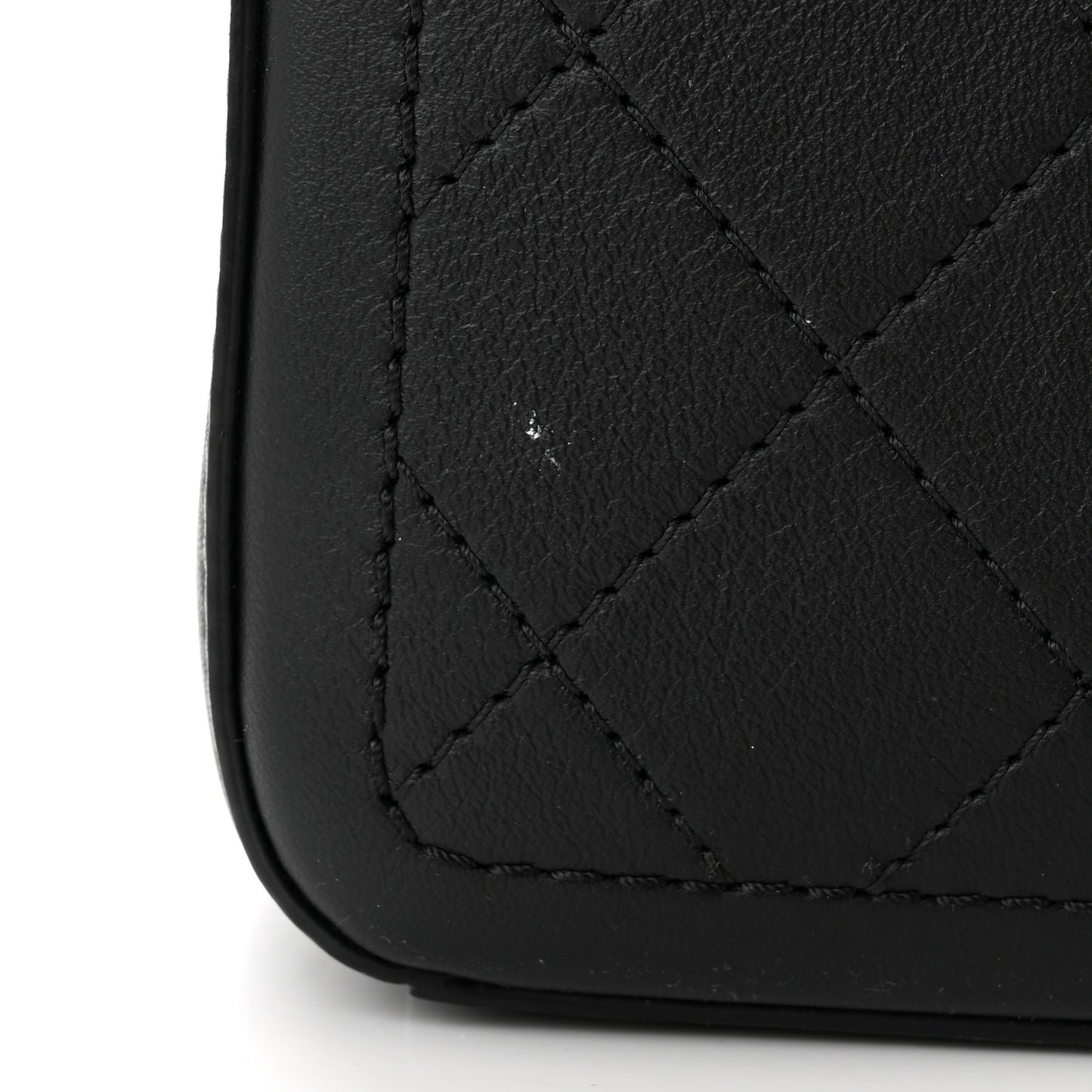 Bullskin Stitched Bi-Color Medium Shopping Tote Black
