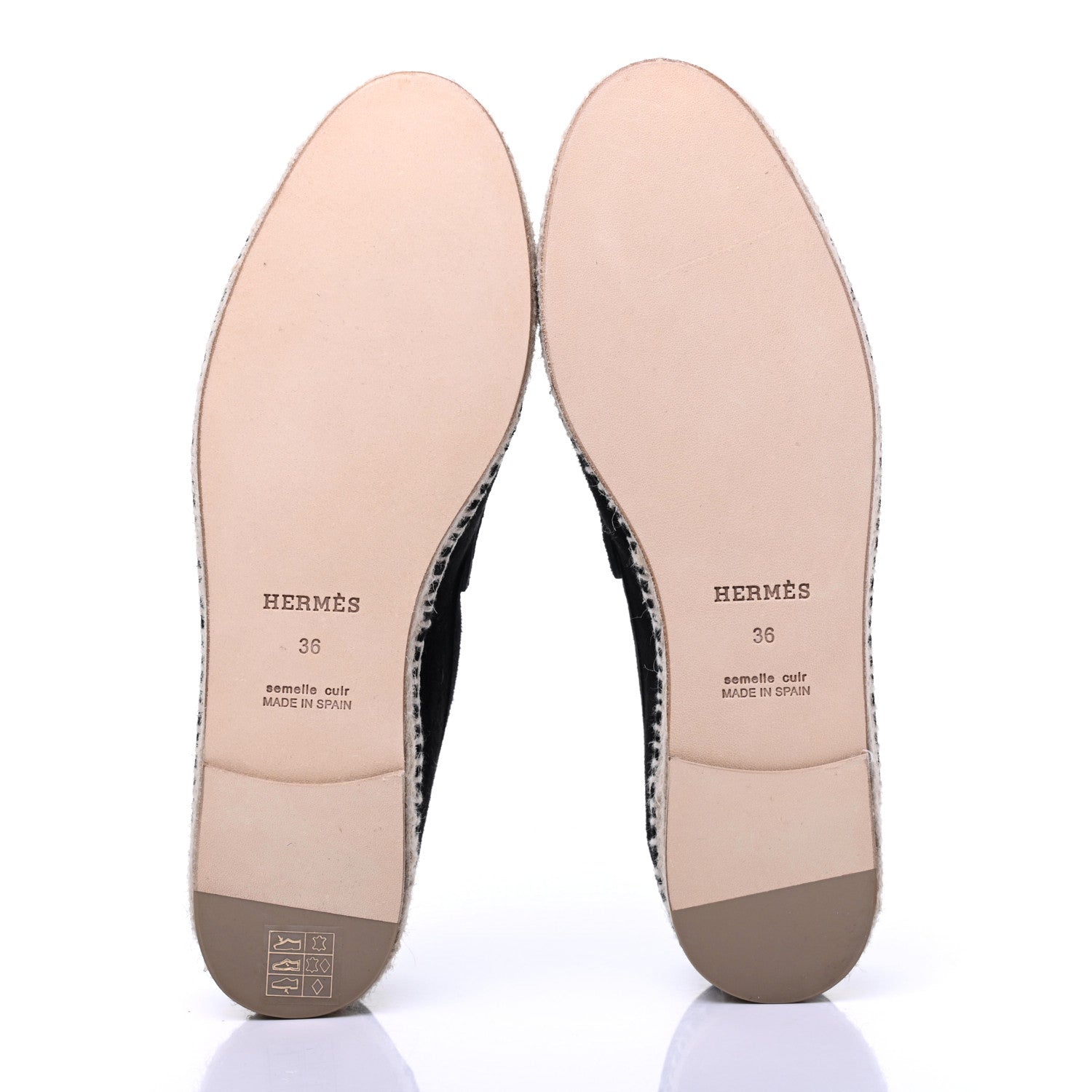 Hermes Suede Calfskin Womens Trip Espadrilles 36 Black 5 of 8